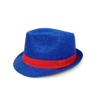남여 공용 Fedora 파나마 Trilby 모자 조정가능한 파란 색깔 주문 로고 56cm