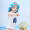 동물성 반대로 UV 아이들의 물통 모자 UPF 50+ 넓은 챙 파란 색깔