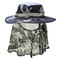 목 커버가있는 62cm UPF 50+ 야외 UV 보호 남녀 공통 버킷 모자