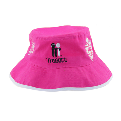 OSFM 사이즈 빗질 된 면화 맞춤 embroidered Bucket Hats 여성 낚시 모자 핑크