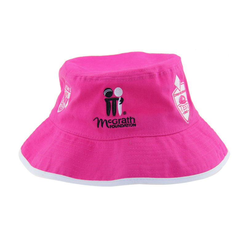 OSFM 사이즈 빗질 된 면화 맞춤 embroidered Bucket Hats 여성 낚시 모자 핑크